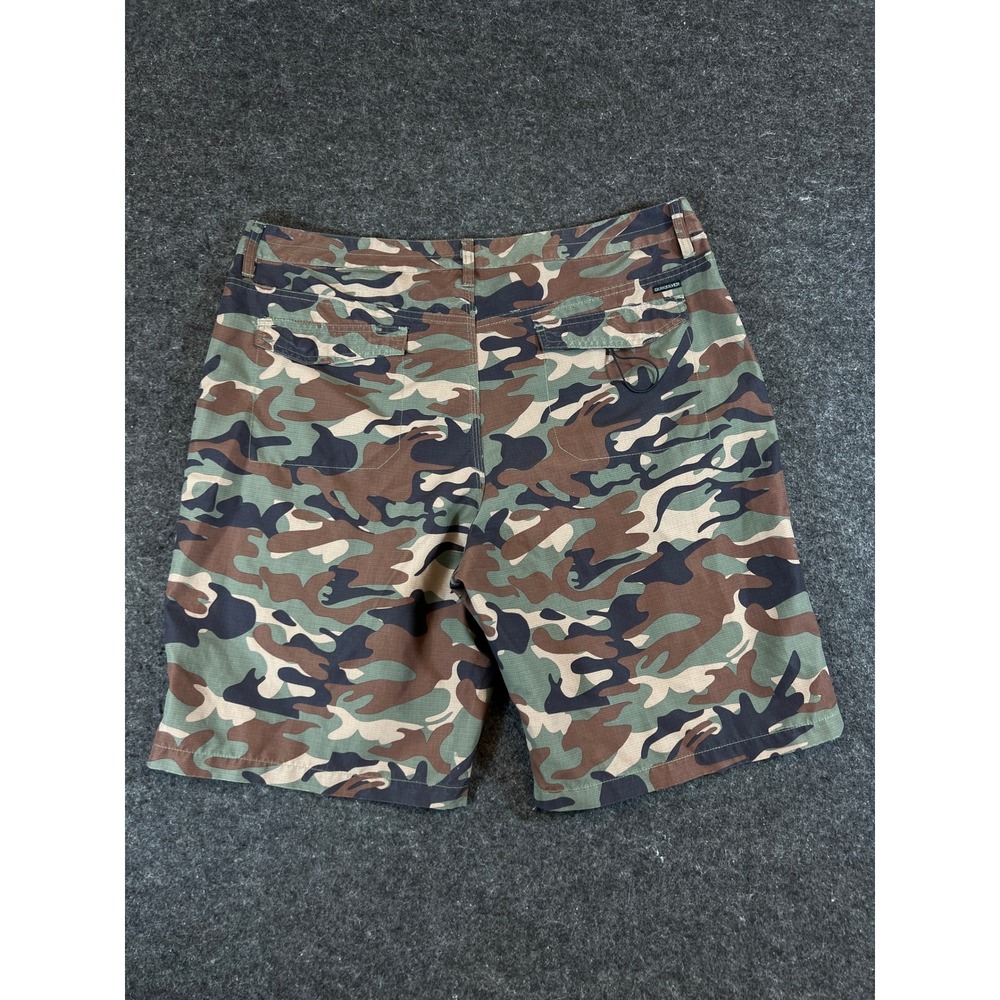 Quiksilver Amphibians Mens Camo Hybrid Board Shorts Ripstop Green Brown Size 40